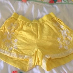 J. Crew factory yellow elastic waist shorts